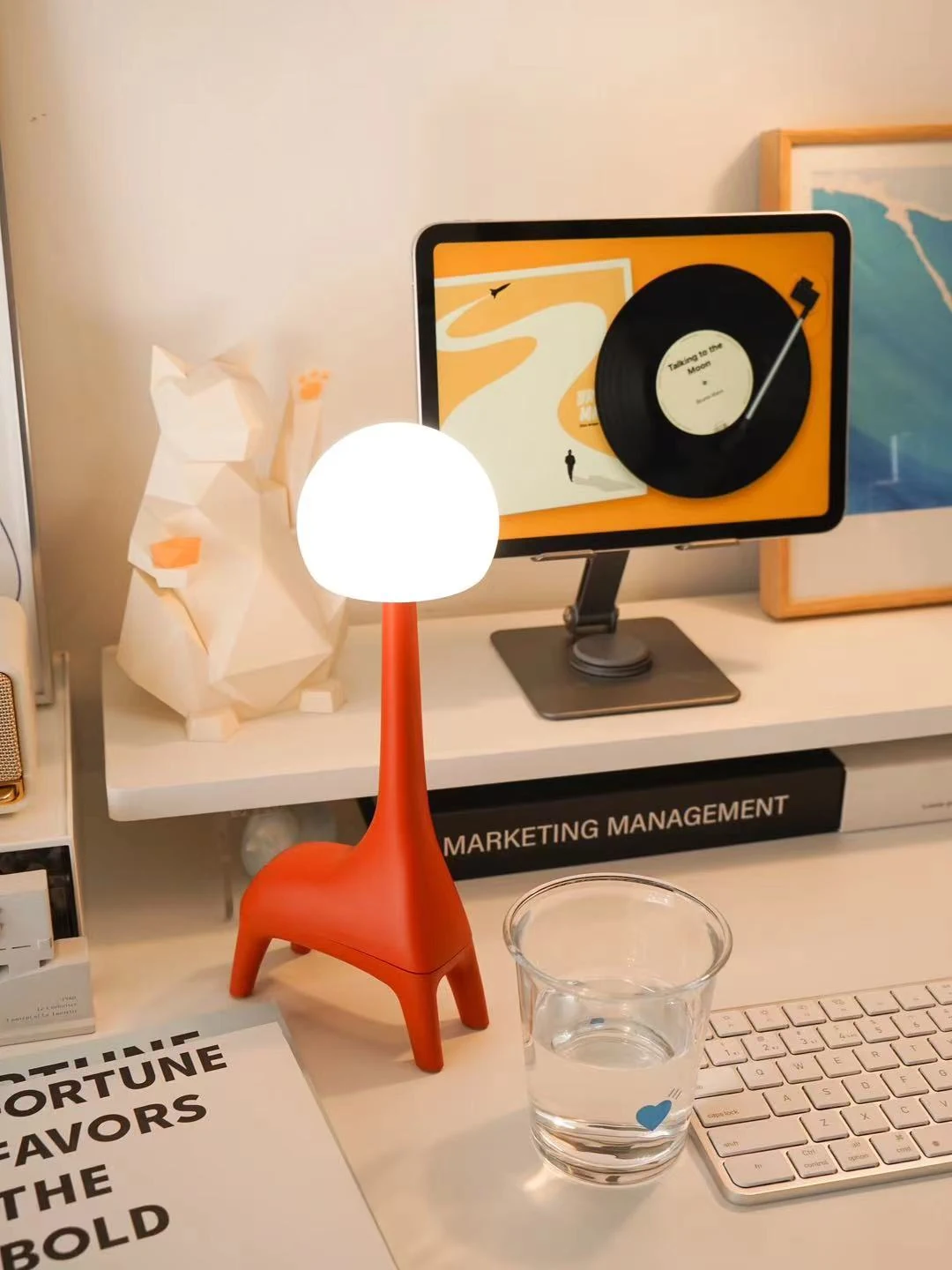 Durable adjustable brightness lamp with audio