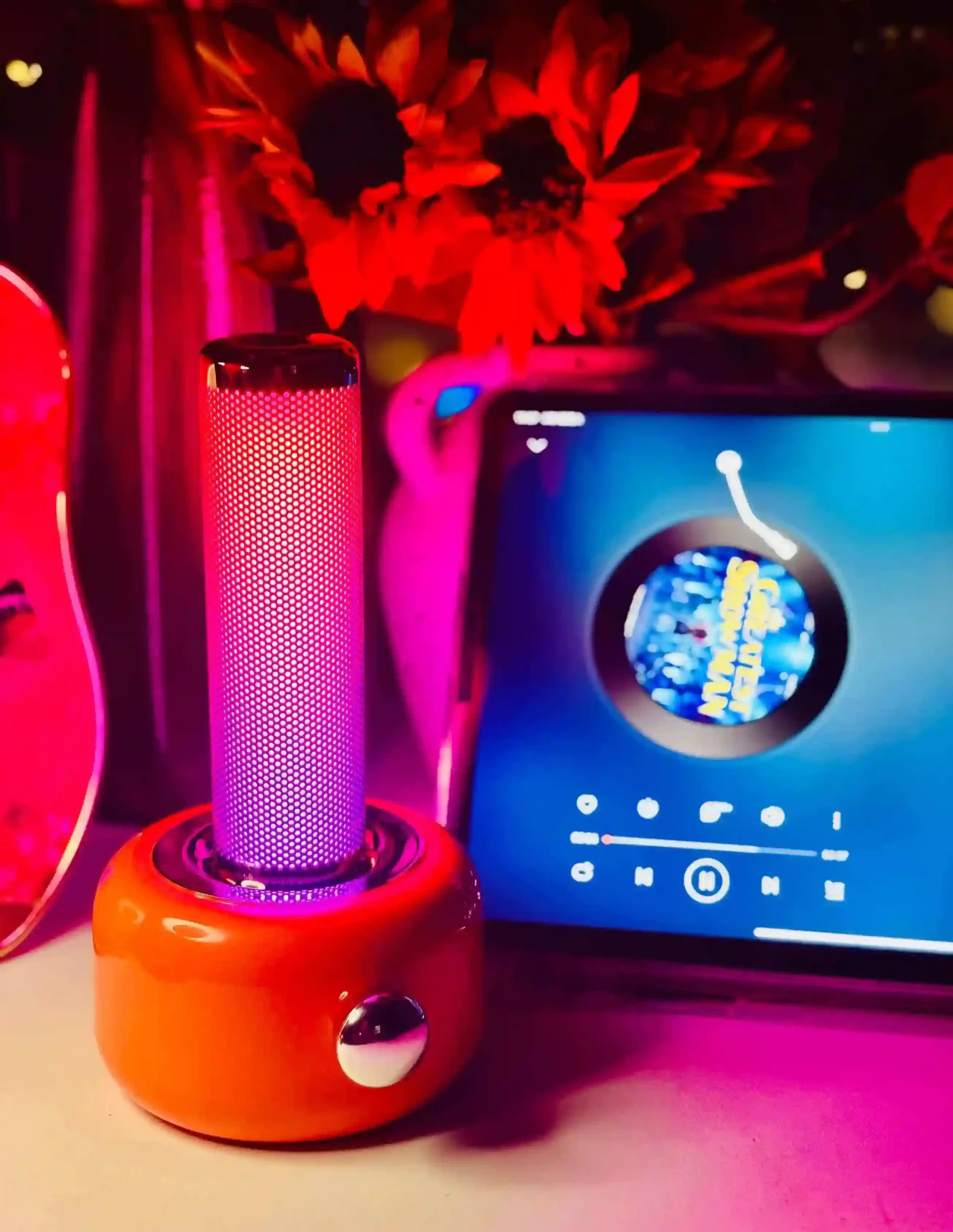 Portable starry night projector with Bluetooth audio.